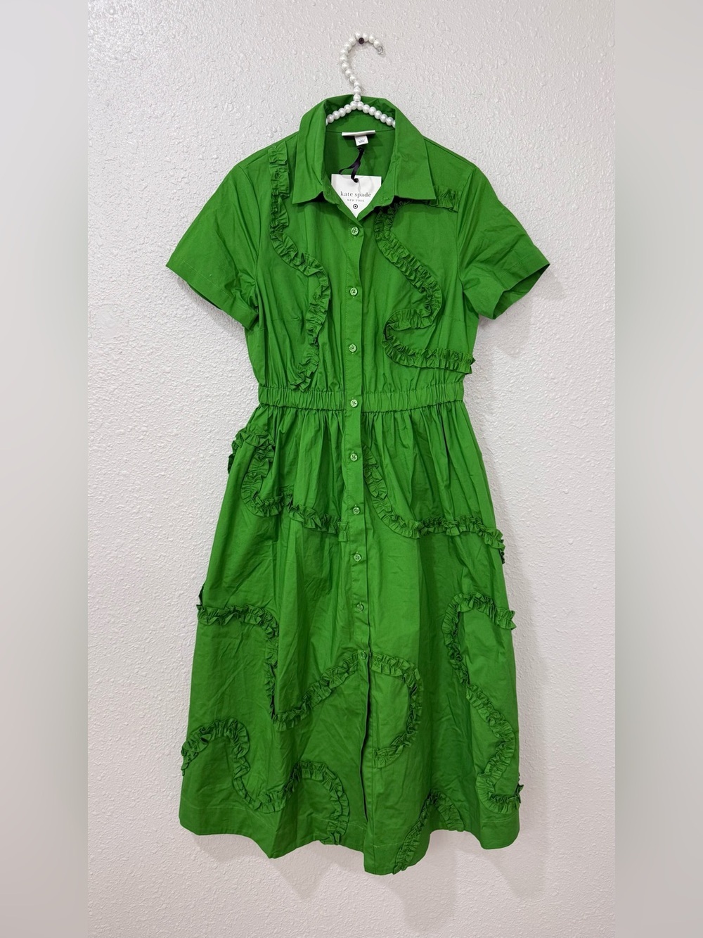 Kate Spade Vibrant Green Maxi Dress size XS-S  NWT - Picture 2 of 10